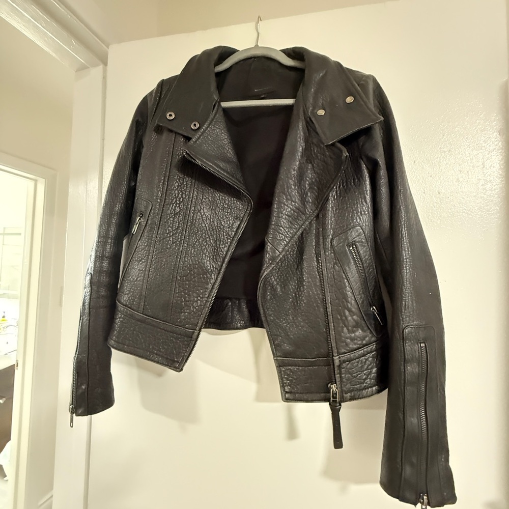 Aritzia Mackage Black Leather Kenya Jacket